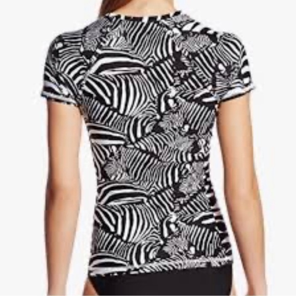 Trina Turk Zebra Print Swim Sun Shirt - Picture 3 of 7